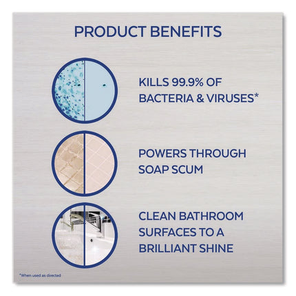 Disinfectant Power Bathroom Foamer, Liquid, Unscented, 22 oz Trigger Spray Bottle, 6/Carton