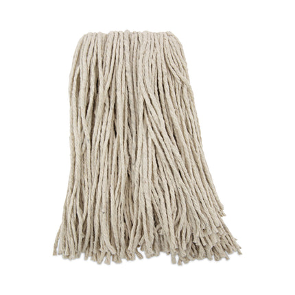 Premium Cut-End Wet Mop Heads, Cotton, 16oz, White, 12/carton