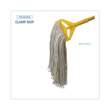 Premium Cut-End Wet Mop Heads, Cotton, 20oz, White, 12/carton