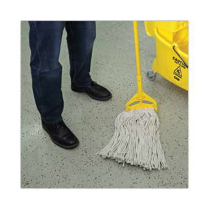 Premium Cut-End Wet Mop Heads, Cotton, 20oz, White, 12/carton