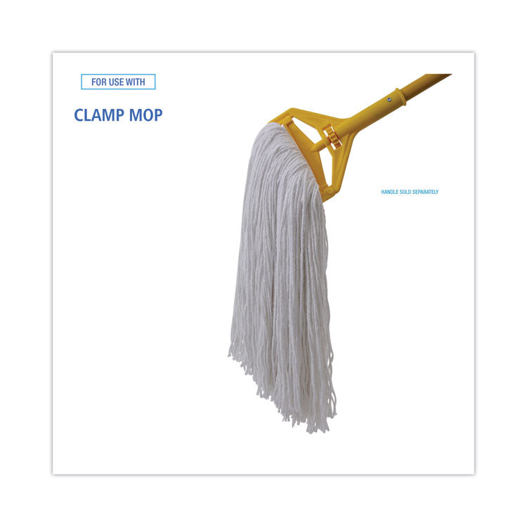 Mop Head, Premium Standard Head, Rayon Fiber, 32oz, White, 12/carton