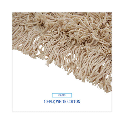 Industrial Dust Mop Head, Hygrade Cotton, 60w X 5d, White