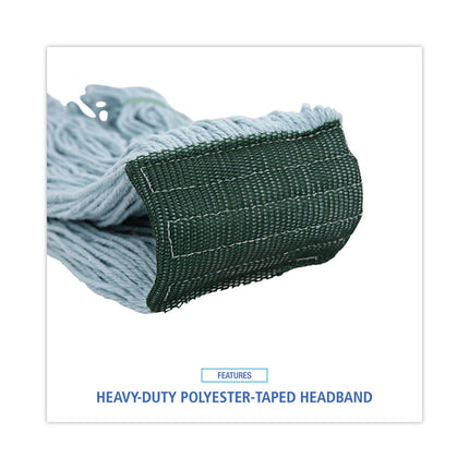 Echomop With Looped-End Wet Head, Synthetic/cotton, Medium, Blue, 12/carton