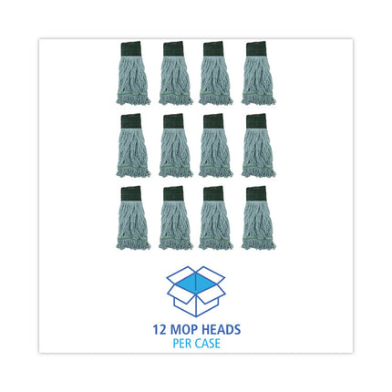 Echomop With Looped-End Wet Head, Synthetic/cotton, Medium, Blue, 12/carton