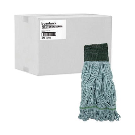 Echomop With Looped-End Wet Head, Synthetic/cotton, Medium, Blue, 12/carton