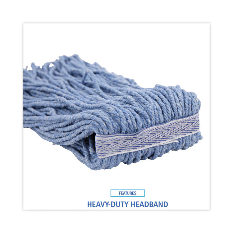Mop Head, Standard Head, Cotton/synthetic Fiber, Cut-End, #16., Blue