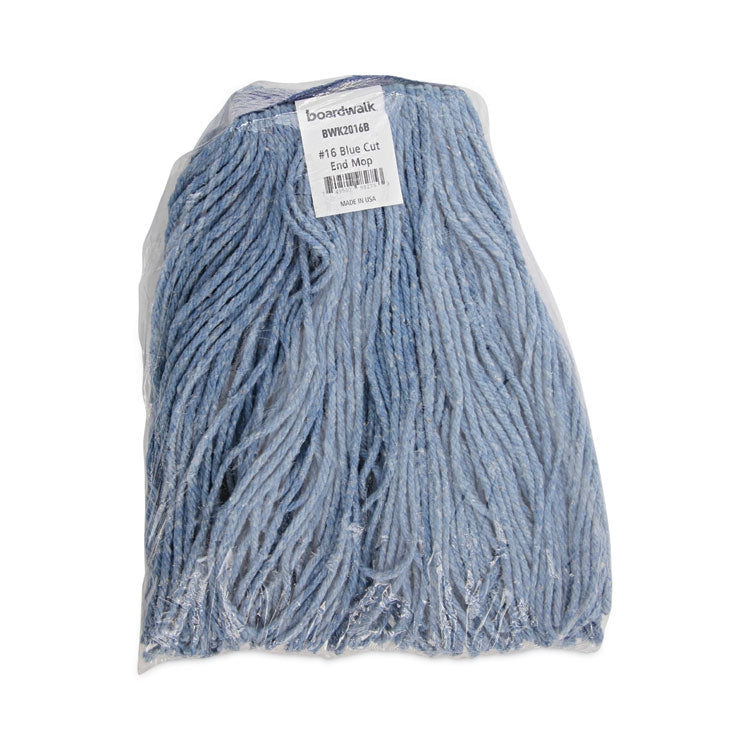 Mop Head, Standard Head, Cotton/synthetic Fiber, Cut-End, #16., Blue