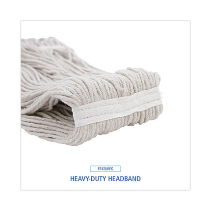 Cut-End Wet Mop Head, Cotton, No. 32, White, 12/carton