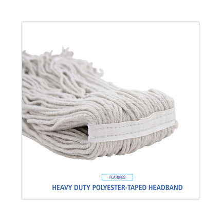 Mop Head, Loop Web/tailband, Value Standard, Cotton, No. 32, White, 12/carton