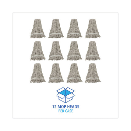 Mop Head, Loop Web/tailband, Value Standard, Cotton, No. 32, White, 12/carton