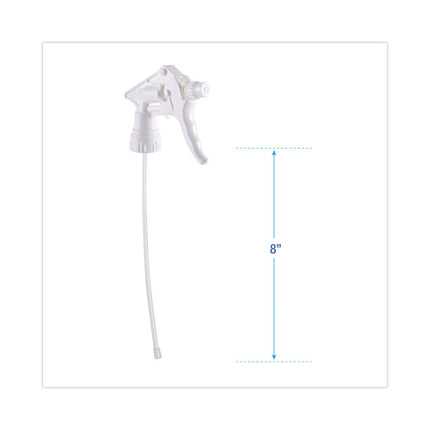 General Purpose Trigger Sprayer, 8" Tube, Fits 16 oz to 24 oz Bottles, White, 24/Carton