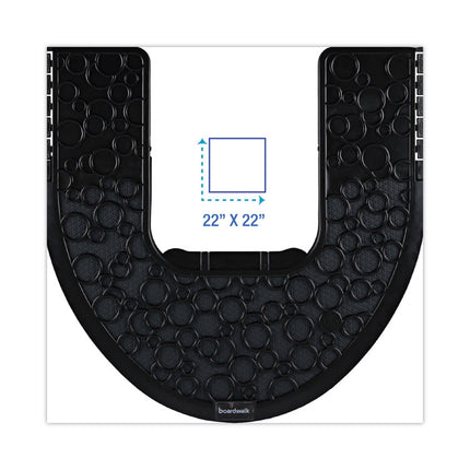 Commode Mat 2.0 Disposable Toilet Floor Mat, Non-Slip Rubber, 22 x 22, Black, 6/Carton