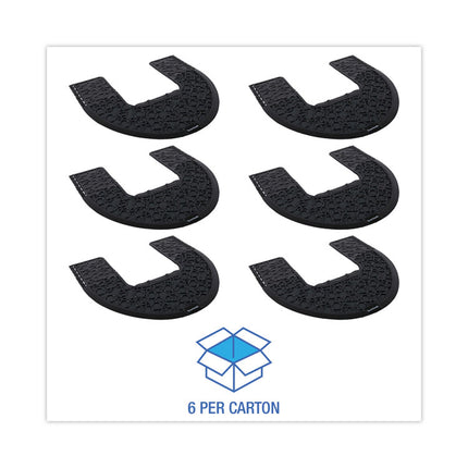 Commode Mat 2.0 Disposable Toilet Floor Mat, Non-Slip Rubber, 22 x 22, Black, 6/Carton