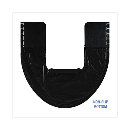 Commode Mat 2.0 Disposable Toilet Floor Mat, Non-Slip Rubber, 22 x 22, Black, 6/Carton