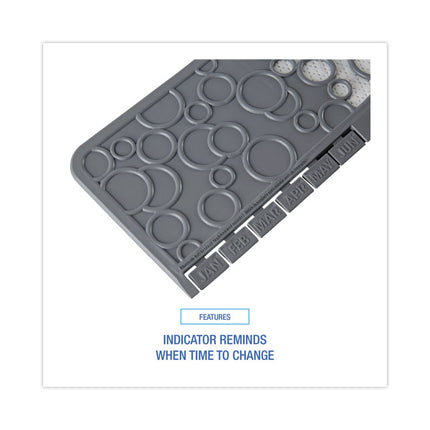 Commode Mat 2.0 Disposable Toilet Floor Mat, Non-Slip Rubber, 22 x 22, Gray/White, 6/Carton