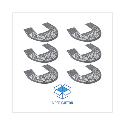 Commode Mat 2.0 Disposable Toilet Floor Mat, Non-Slip Rubber, 22 x 22, Gray/White, 6/Carton
