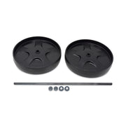 Wheel and Axle Kit for Janitorial Cleaning Cart, 8" Wheel, Black/Gray/Silver, 2/Set