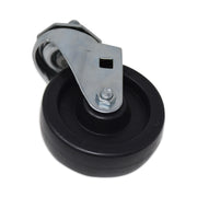 Replacement Bayonet-Stem Swivel Casters, Threaded Stem (0.5" x 1"), 4" Hard Rubber Wheel, Black