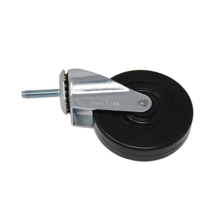 Replacement Bayonet-Stem Swivel Casters, Threaded Stem (0.28" x 1.5"), 4" Hard Rubber Wheel, Black