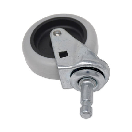 Replacement Bayonet-Stem Swivel Casters, Grip Ring Stem (0.5" x 1.25"), 3" Hard Rubber Wheel, Gray