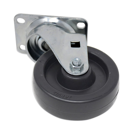 Replacement Plate Casters, Rigid Mount Plate, 4" Phenolic Wheel, Black
