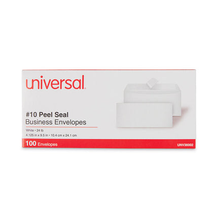 Peel Seal Strip Business Envelope, #10, Square Flap, Self-Adhesive Closure, 4.13 X 9.5, White, 100/box