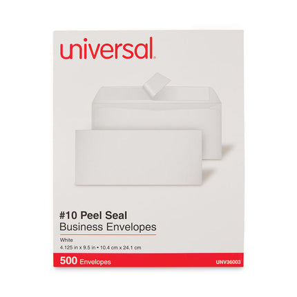 Peel Seal Strip Business Envelope, #10, Square Flap, Self-Adhesive Closure, 4.13 X 9.5, White, 500/box