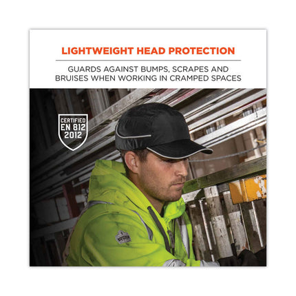 Skullerz 8965 Lightweight Bump Cap Hat with LED Lighting, Short Brim, Navy
