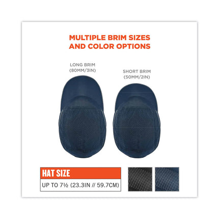 Skullerz 8965 Lightweight Bump Cap Hat with LED Lighting, Short Brim, Navy