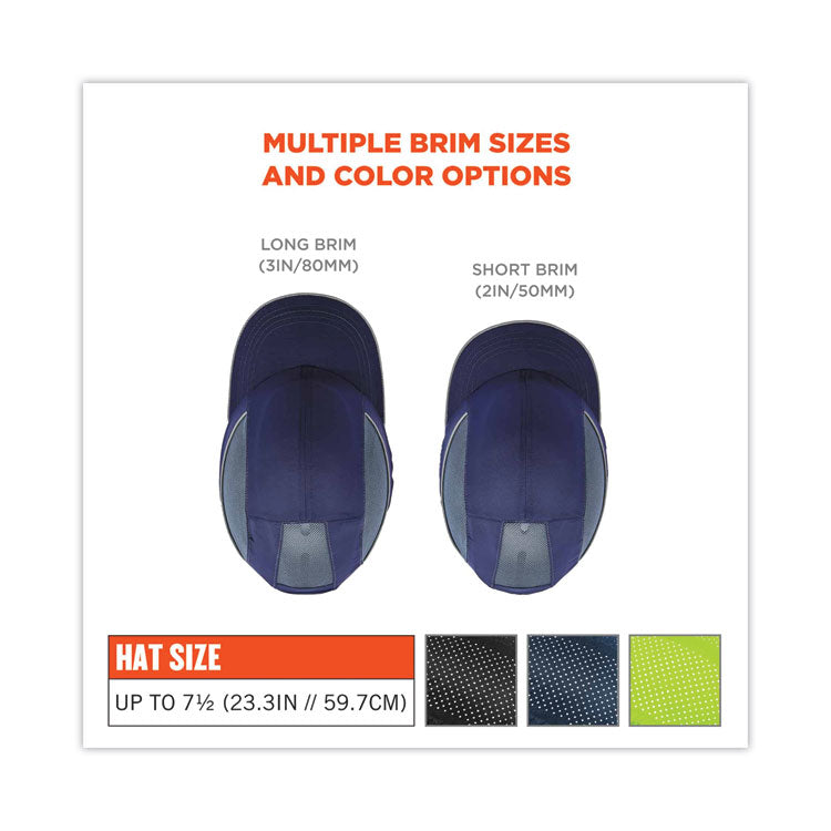 Skullerz 8960 Bump Cap with LED Lighting, Long Brim, Lime Green