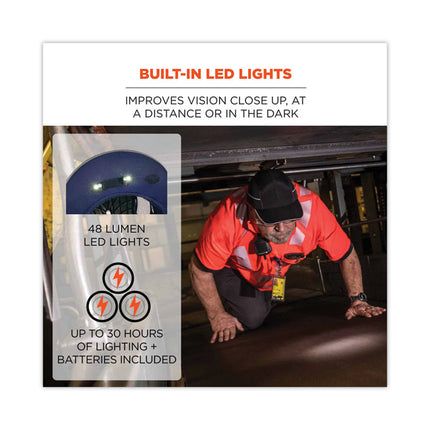 Skullerz 8960 Bump Cap with LED Lighting, Long Brim, Lime Green