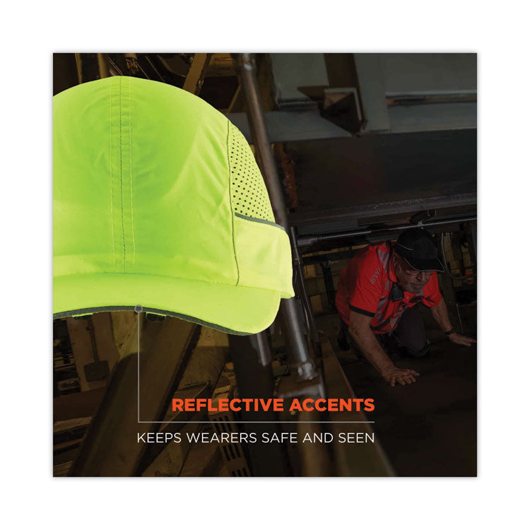 Skullerz 8960 Bump Cap with LED Lighting, Short Brim, Lime Green