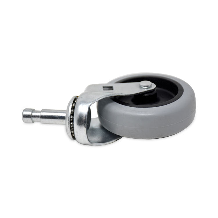 Mop Bucket/Wringer Replacement Caster, Grip Ring Type C Stem, 3" Wheel, Black/Gray/Silver