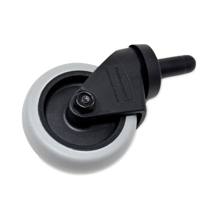 Replacement Bayonet-Stem Swivel Casters, Grip Ring Stem, 3" Soft Rubber Wheel, Black