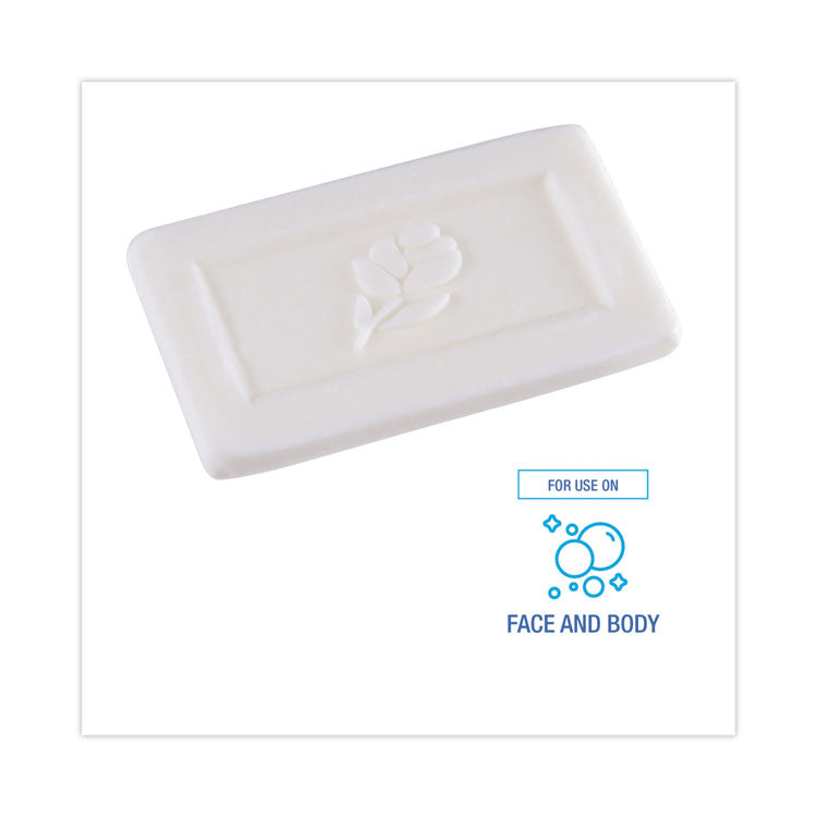 Face and Body Amenity Soap, Flow Wrapped, Floral Scent, # 1/2 Bar, 1,000/Carton