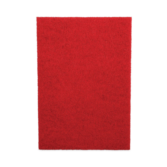 Buffing Floor Pads, 20 x 14, Red, 10/Carton