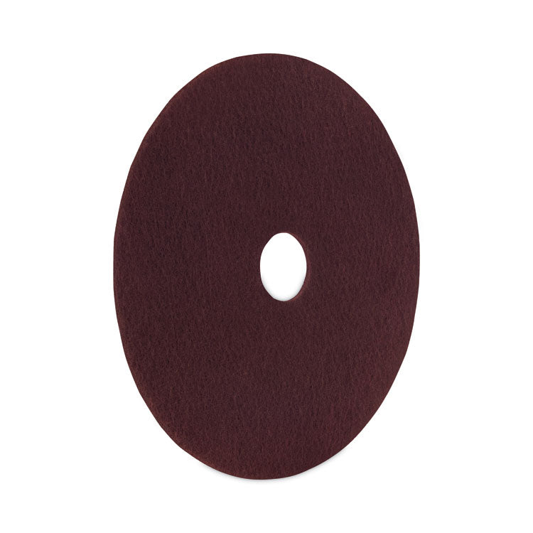 Deep Scrub Pads, 20" Diameter, Maroon, 10/Carton