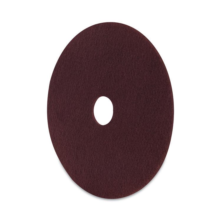Deep Scrub Pads, 20" Diameter, Maroon, 10/Carton