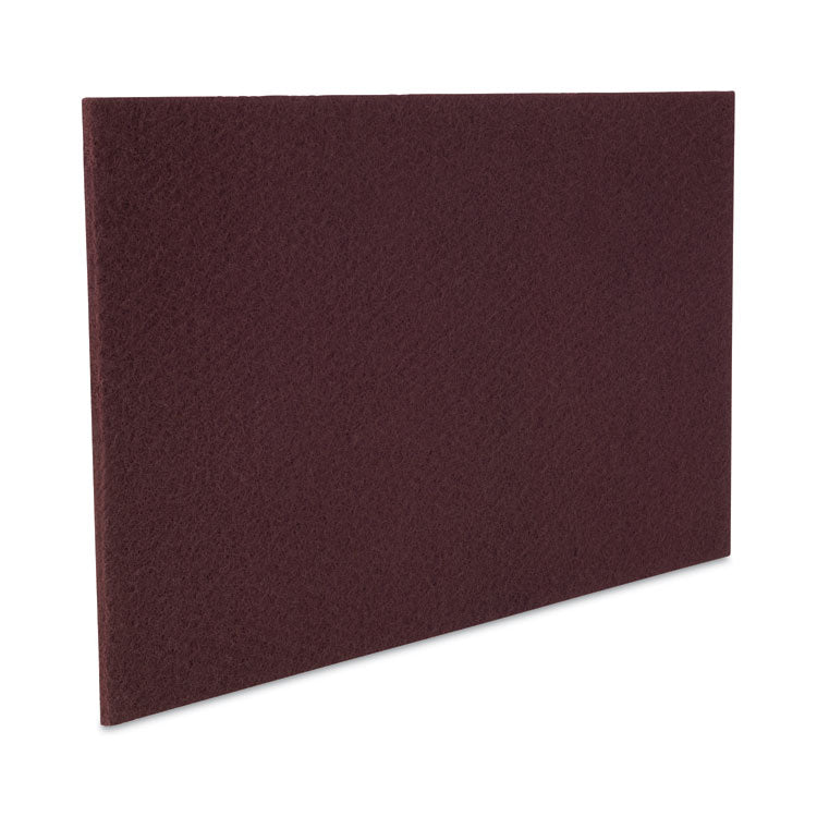 Deep Scrub Pads, 28 x 14, Maroon, 10/Carton