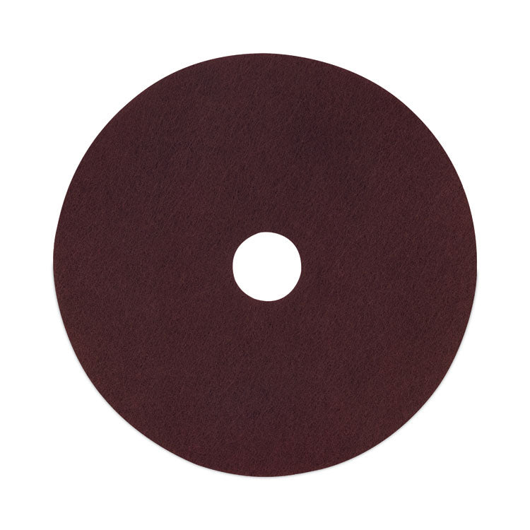 Deep Scrub Pads, 20" Diameter, Maroon, 10/Carton