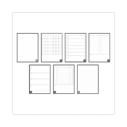 Fusion Smart Notebook, Seven Assorted Page Formats (Set 1), Teal Cover, (21) 8.8 x 6 Sheets