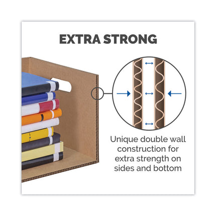 SmoothMove Classic Moving/Storage Boxes, Half Slotted Container (HSC), Small, 12" x 15" x 10", Brown/Blue, 10/Carton