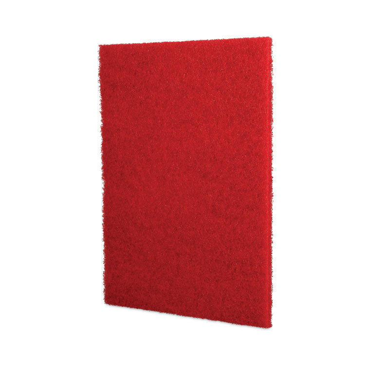 Buffing Floor Pads, 28 x 14, Red, 10/Carton