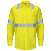 Red Kap® Men's Hi-Visibility Long Sleeve Ripstop Work Shirt - Type R, Class 2 / SY14HV