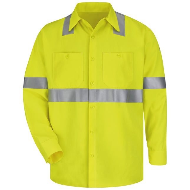 Bulwark® Men's Midweight FR Hi-Visibility Work Shirt / SMW4HV