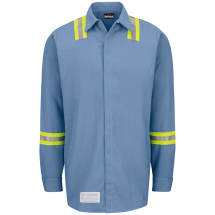 Bulwark® Enhanced Visibility Concealed-Gripper Pocketless Work Shirt / SMS6LB