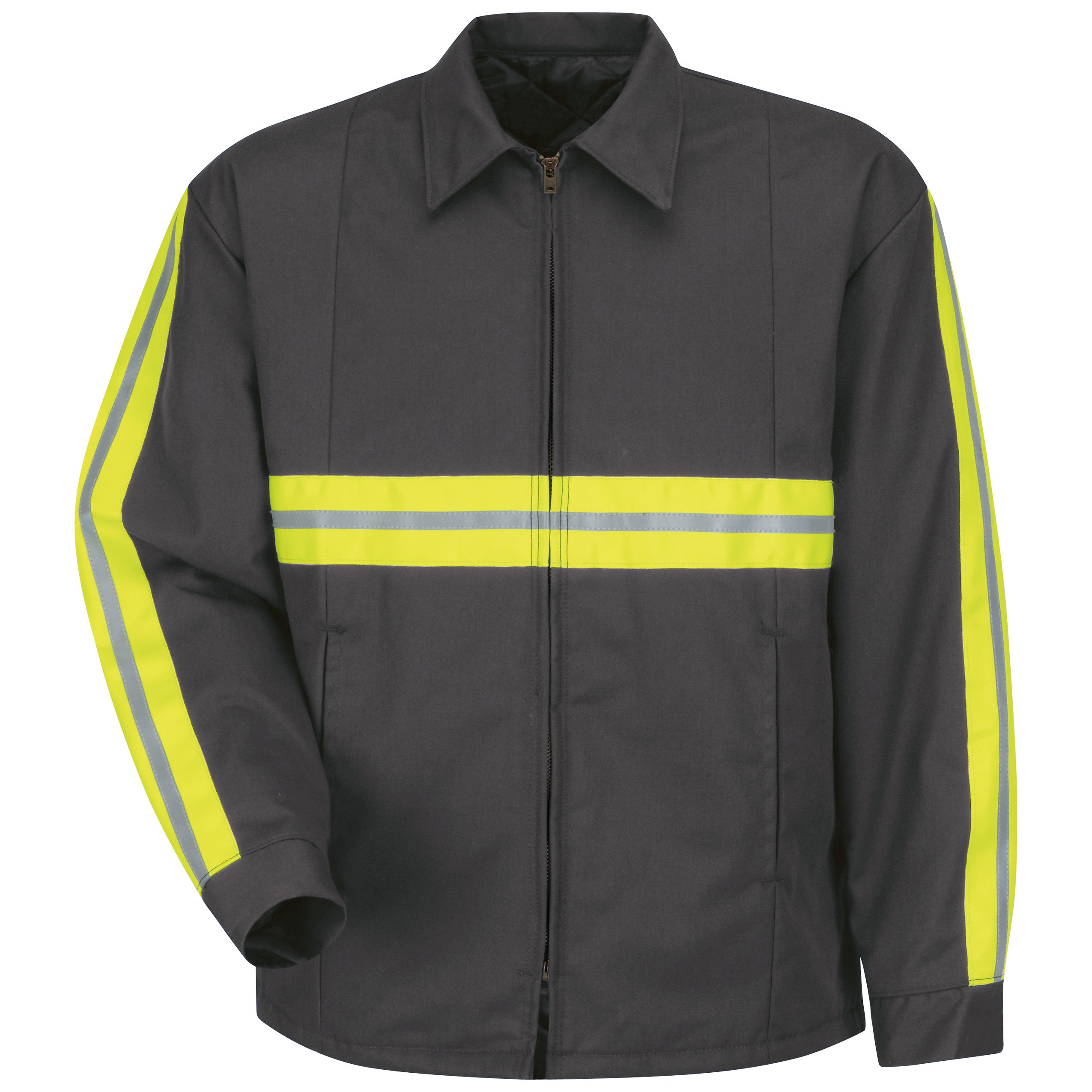 Red Kap® Men's Enhanced Visibility Perma-Lined Panel Jacket / JT50EC