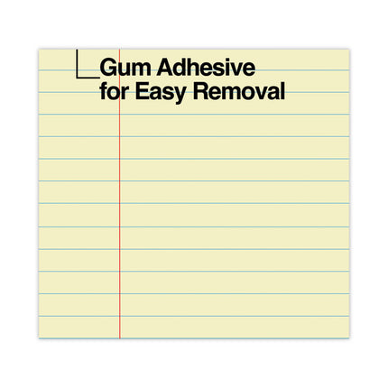 Glue Top Pads, Wide/legal Rule, 50 Canary-Yellow 8.5 X 11 Sheets, Dozen