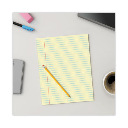 Glue Top Pads, Wide/legal Rule, 50 Canary-Yellow 8.5 X 11 Sheets, Dozen