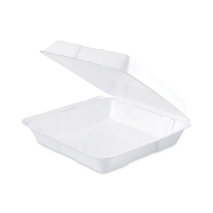 Insulated Foam Hinged Lid Containers, 9.3 x 9.5 x 3, White, 200/Pack, 2 Packs/Carton